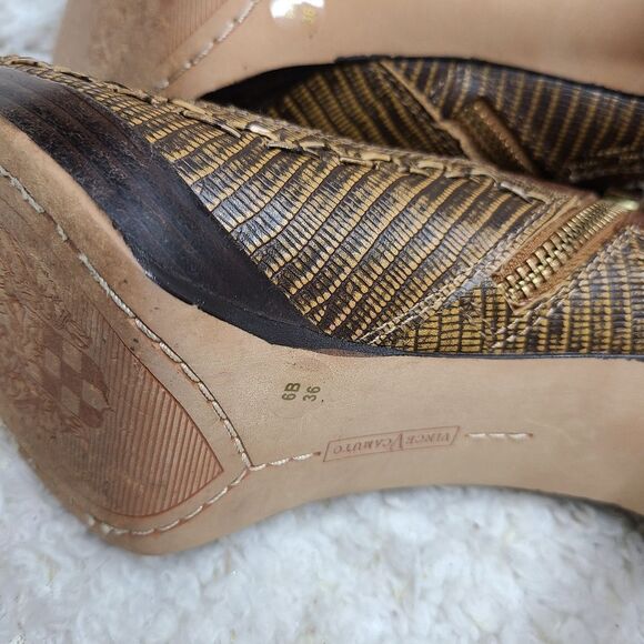 Vince Camuto Brown VC-Night‎ Peep-toe Booties sz 6 - Picture 5 of 9